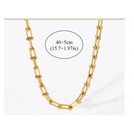 EILIECK 316L Stainless Steel Gold Color Thick Necklace For Women Fashion Choker Neck Chain Waterproof Jewelry Gift Collar Bijoux