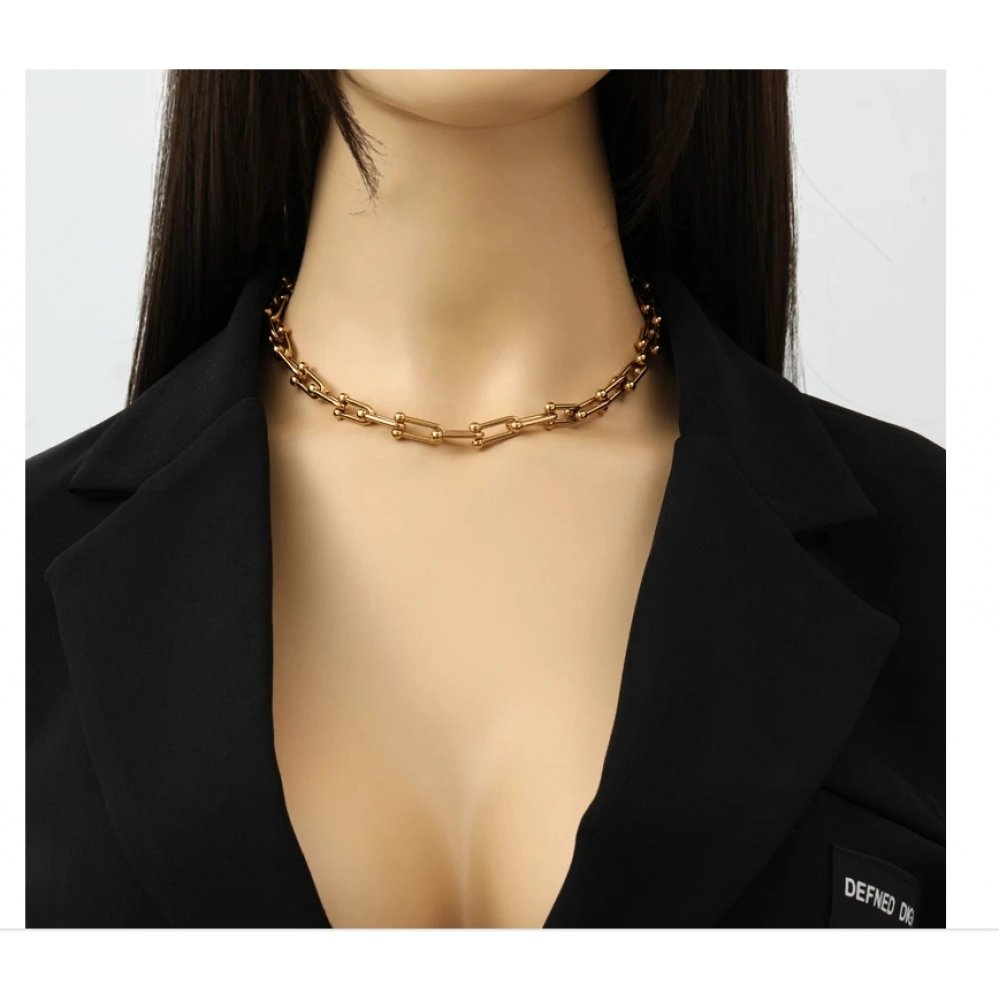 EILIECK 316L Stainless Steel Gold Color Thick Necklace For Women Fashion Choker Neck Chain Waterproof Jewelry Gift Collar Bijoux