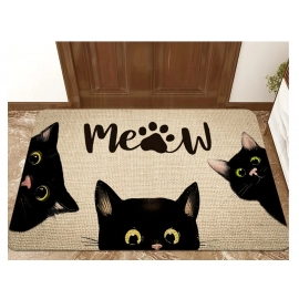 Cat's Sweet Home Pattern Mat Welcome Floor Decor Carpet Non-slip Easy To Clean Area Rug Living Room Household Washable Doormats