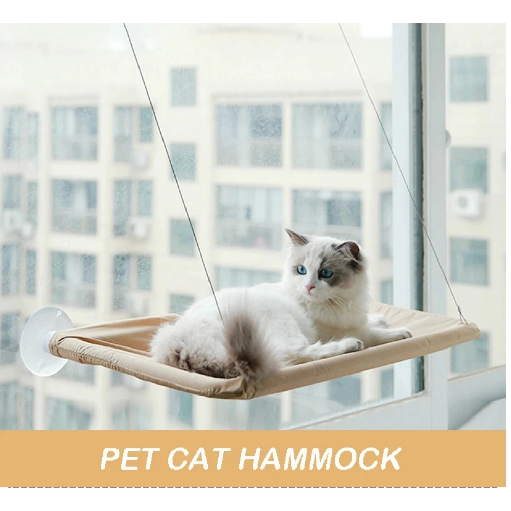 Pet Cat Hammock Aerial Hanging Cat Bed Cats Bed House Kitten Climbing Frame Sunny Window Seat Nest Bearing 20kg Pet Accessories